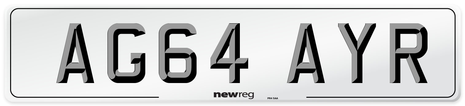 AG64 AYR Number Plate from New Reg